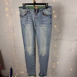 one green elephant kosai skinny jeans women’s size 8 distressed light wash